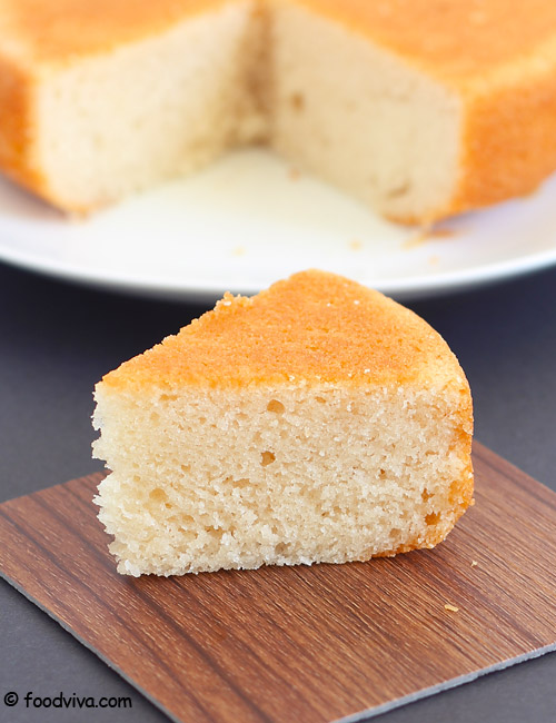 Eggless Vanilla Sponge Cake Recipe with Step by Step Photos