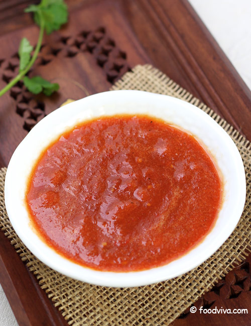Tomato Chili Garlic Chutney for Veg Momos