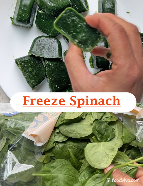 Freeze Spinach Puree into Cubes