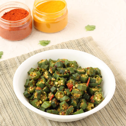 Bhindi Bhaji Recipe - Simple & Easy Indian Vegetable Curry of Okra and ...