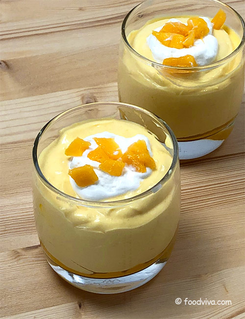 Mango Mousse Recipe - Easy 3 Ingredients Mousse - Eggless Dessert