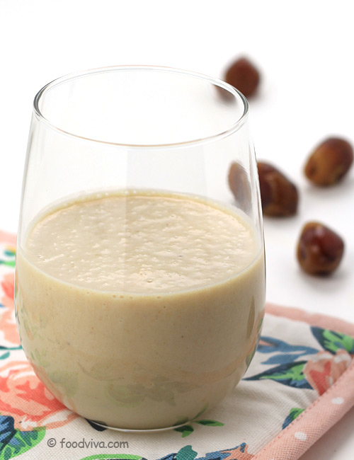 Date Shake Recipe - Thick and Creamy Khajoor Milkshake with Banana