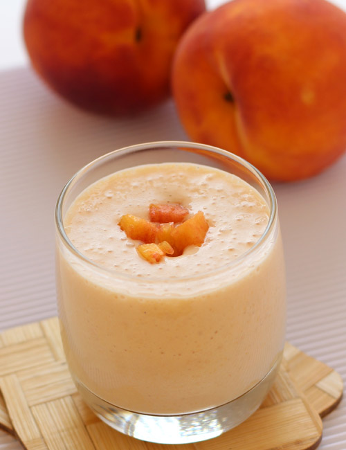Peach Milkshake Recipe - Thick Peach Shake with Ice Cream and Milk