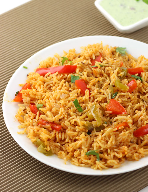 Capsicum Rice Recipe With Step By Step Photos