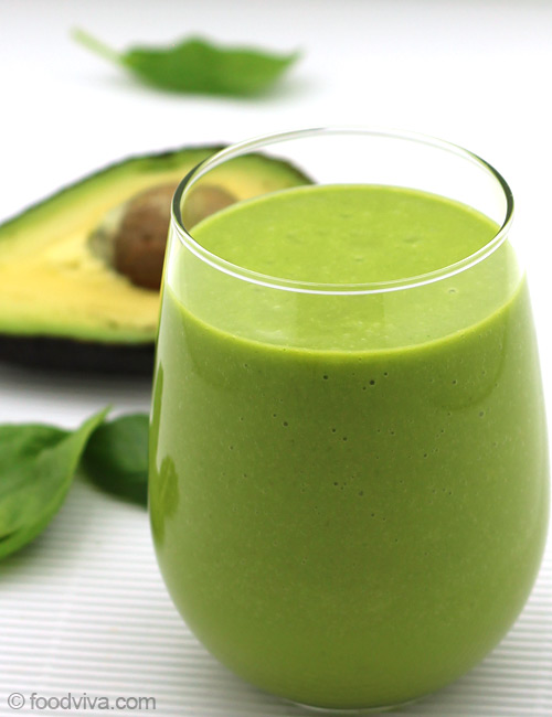 Avocado Smoothie with Almond Milk, Spinach and Orange - Best Smoothie Ever