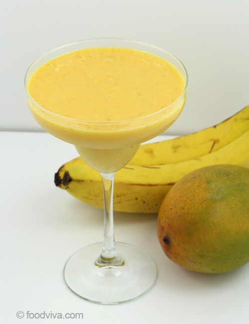 Mango Banana Smoothie Recipe - Thick and Creamy Smoothie with Milk