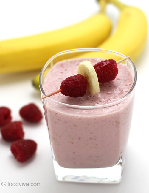 Sweet and Sensual Raspberry Banana Smoothie Recipe - with Yogurt