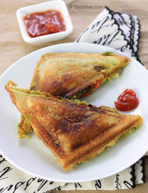 Vegetable Grilled Sandwich, Mumbai Roadside Veg Grilled Sandwich