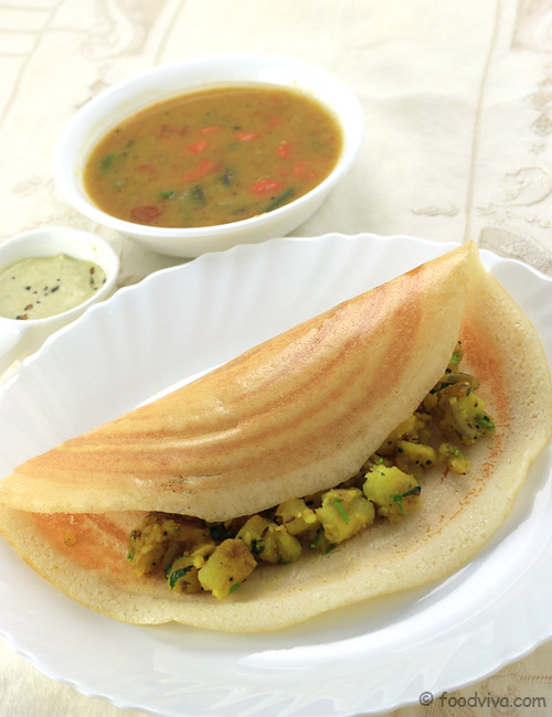 Masala Dosa Recipe With Step By Step Photos of Homemade Batter and ...