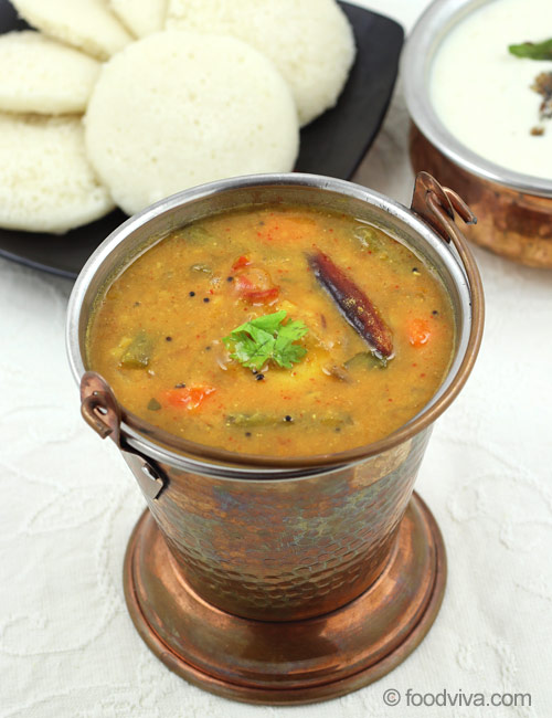 Easy Vegetable Sambhar for Idli and Dosa